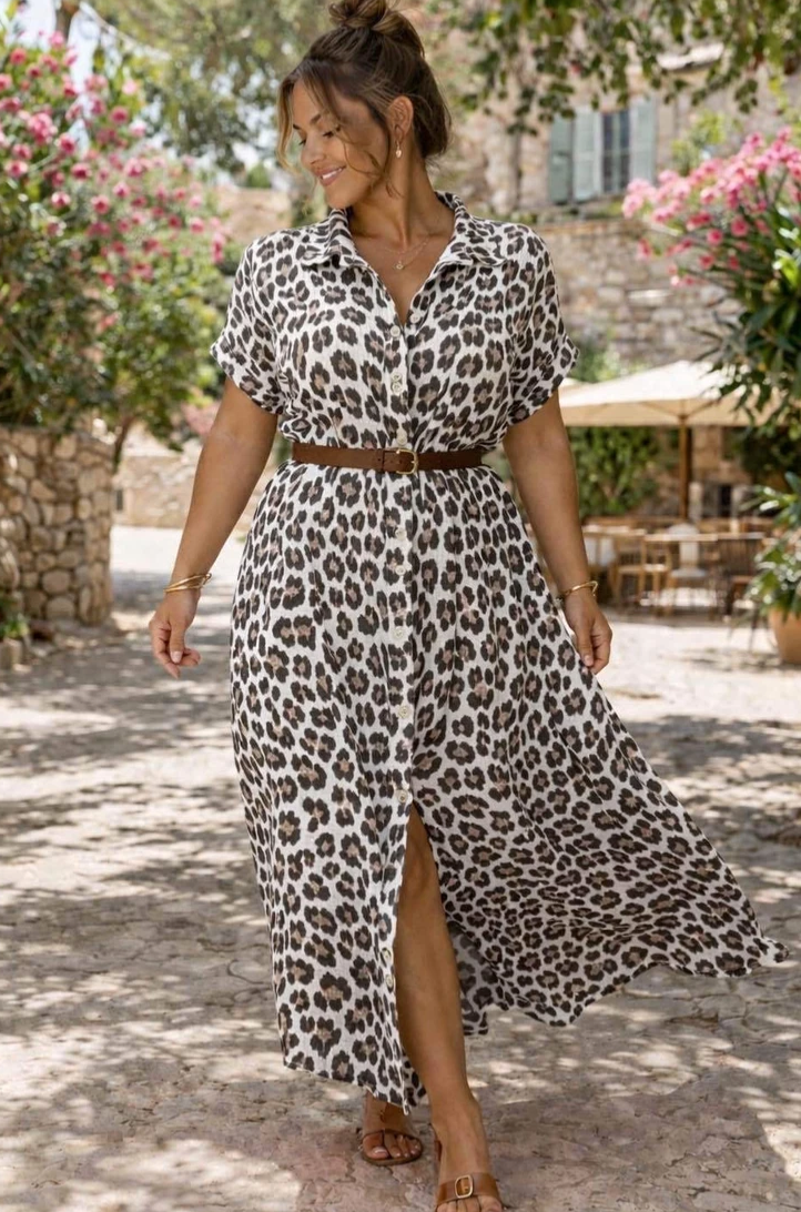 Paitamekko leopardi beige