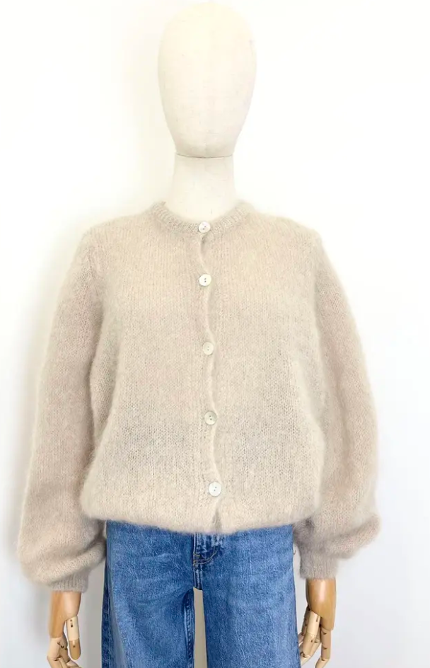 Mohairnneuletakki beige