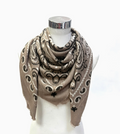 Bandana-kuosinen villahuivi beige