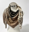 Bandana-kuosinen villahuivi beige