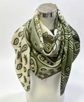Bandana-kuosinen villahuivi khaki