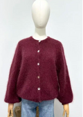Lyhyt mohairneuletakki burgundy