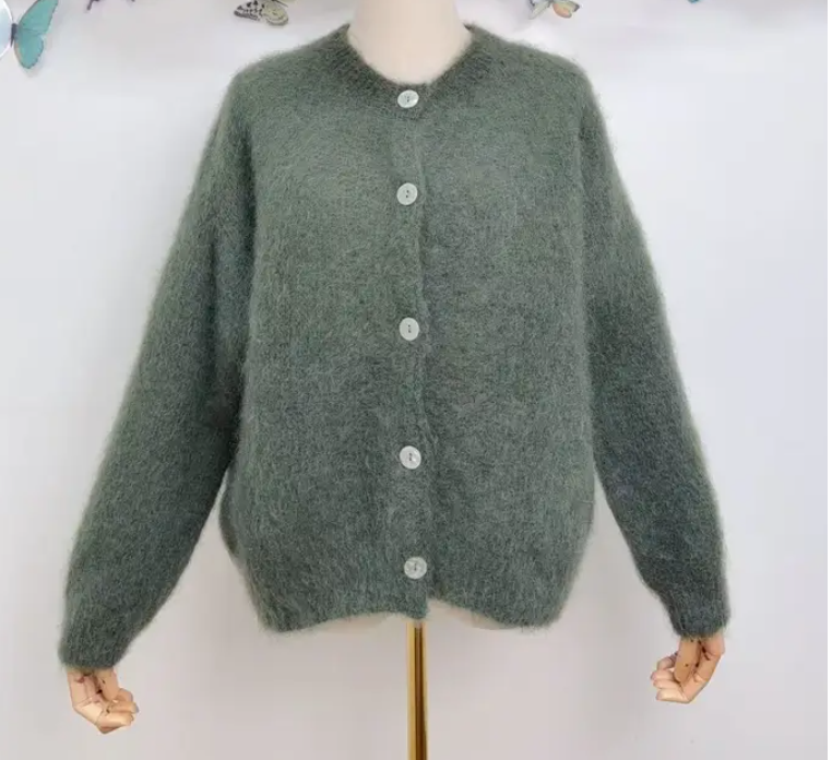 Mohairneuletakki khaki