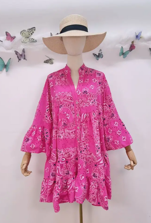 Bandanamekko lyhyt fuchsia