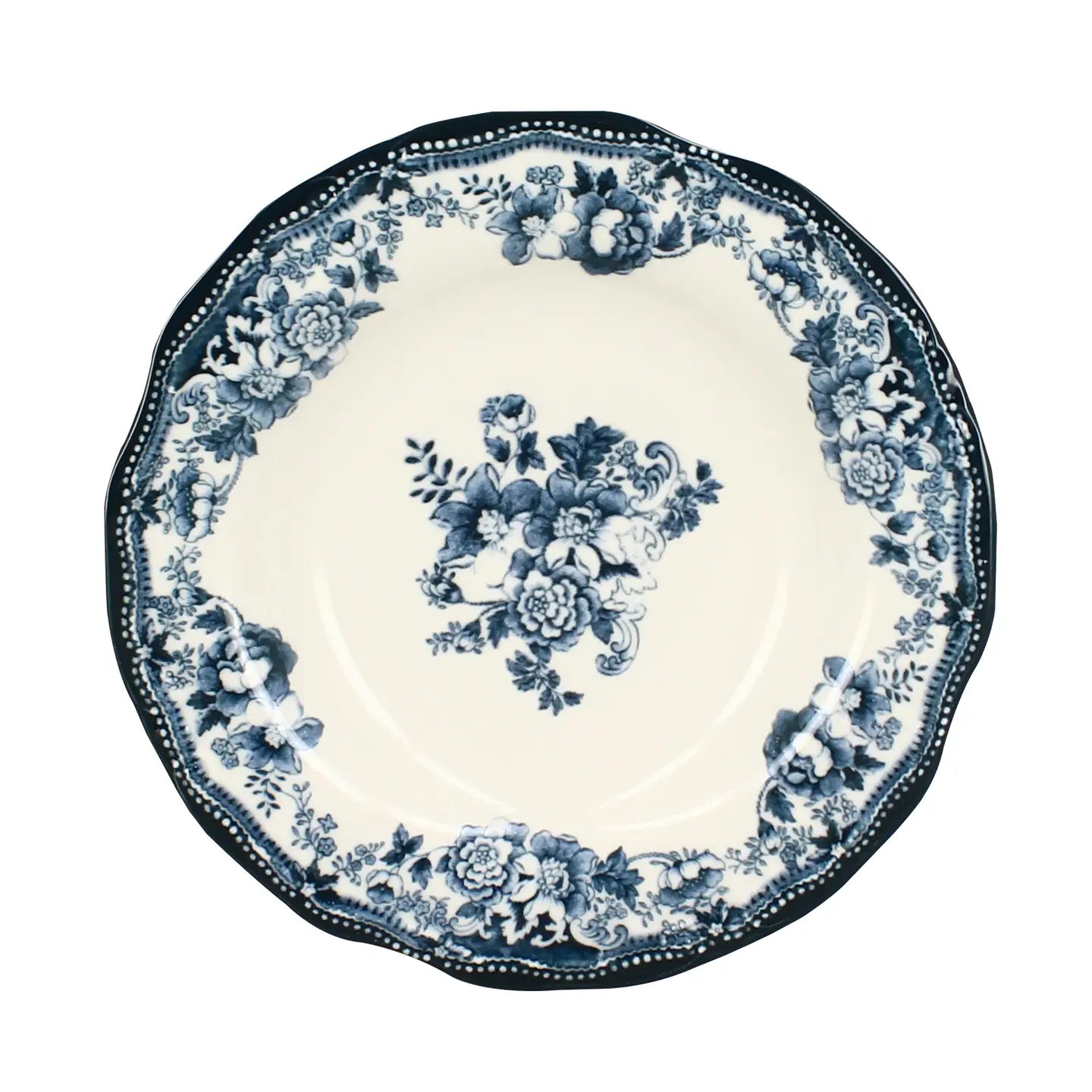 Lautanen syvä 22 cm sinivalkoinen